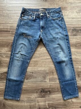 Acne HUG Jeans Blue Boyfriend Fit Cropped Size 25 100% Cotton